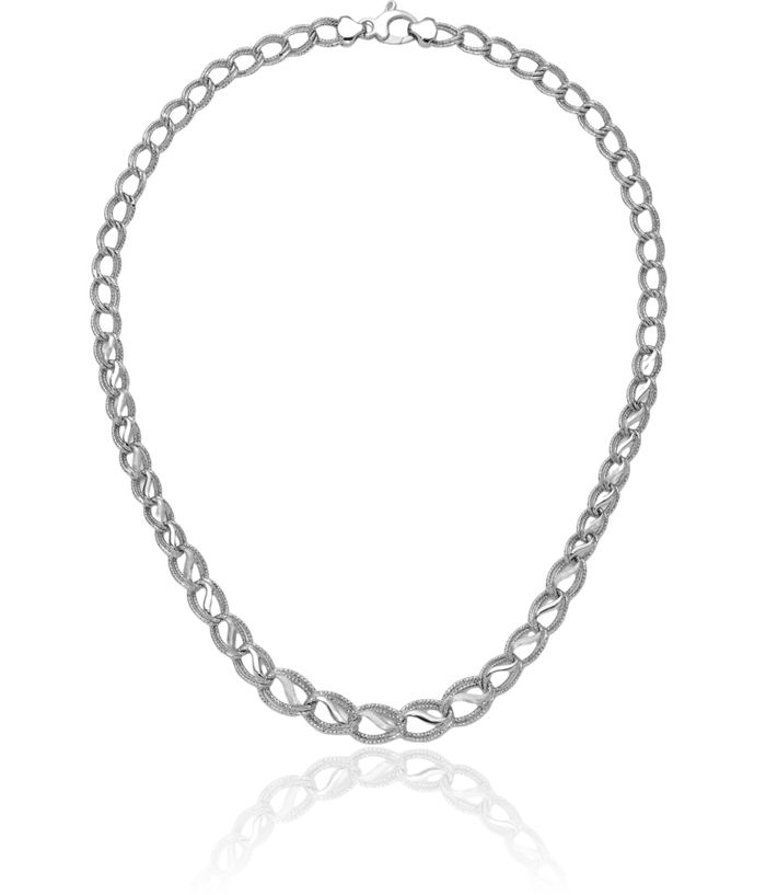 14K Solid White Gold Chain Necklace