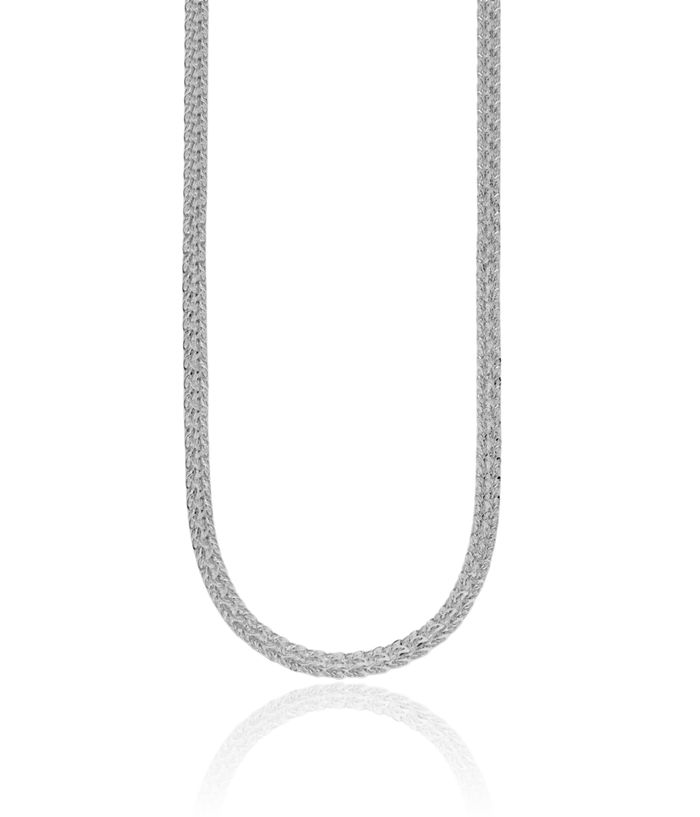 14K Solid White Gold Chain Necklace