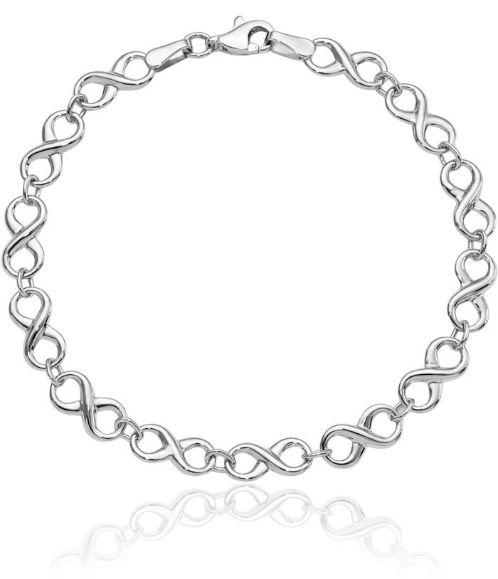 14K Solid White Gold Chain Charm Bracelet