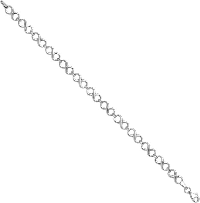 14K Solid White Gold Chain Charm Bracelet