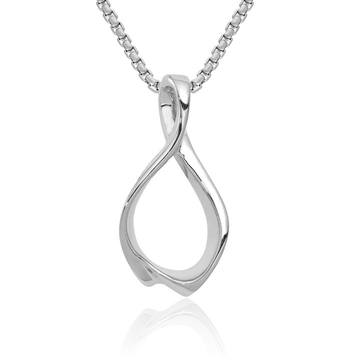 14K Solid White Gold Cubetto Omega Snake 4mm Reversible Slide Necklace Chain Pendant Charm