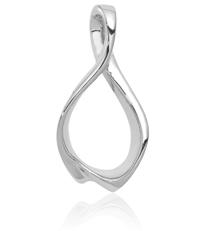 14K Solid White Gold Cubetto Omega Snake 4mm Reversible Slide Necklace Chain Pendant Charm