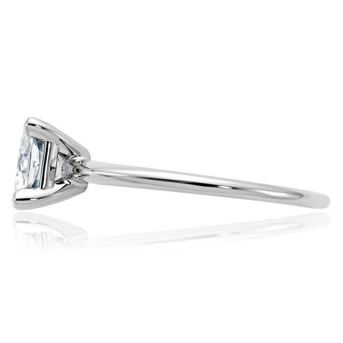 14K Solid White Gold Cushion-Cut Moissanite Solitaire Engagement Ring