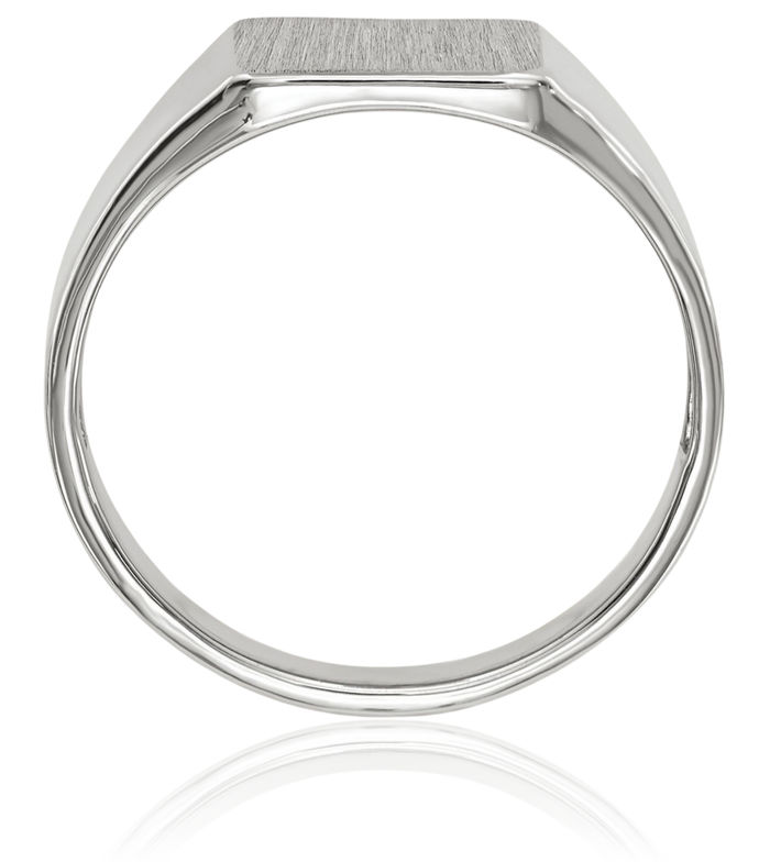 14K Solid White Gold Custom Engraved Signet Ring Handmade Personalized Monogram Initial Letter Band