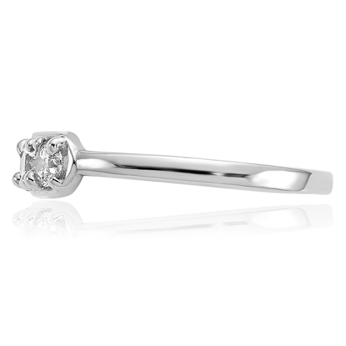 14K Solid White Gold Cubic Zirconia CZ Adjustable Toe Ring Open Midi Band Summer Beach Jewelry