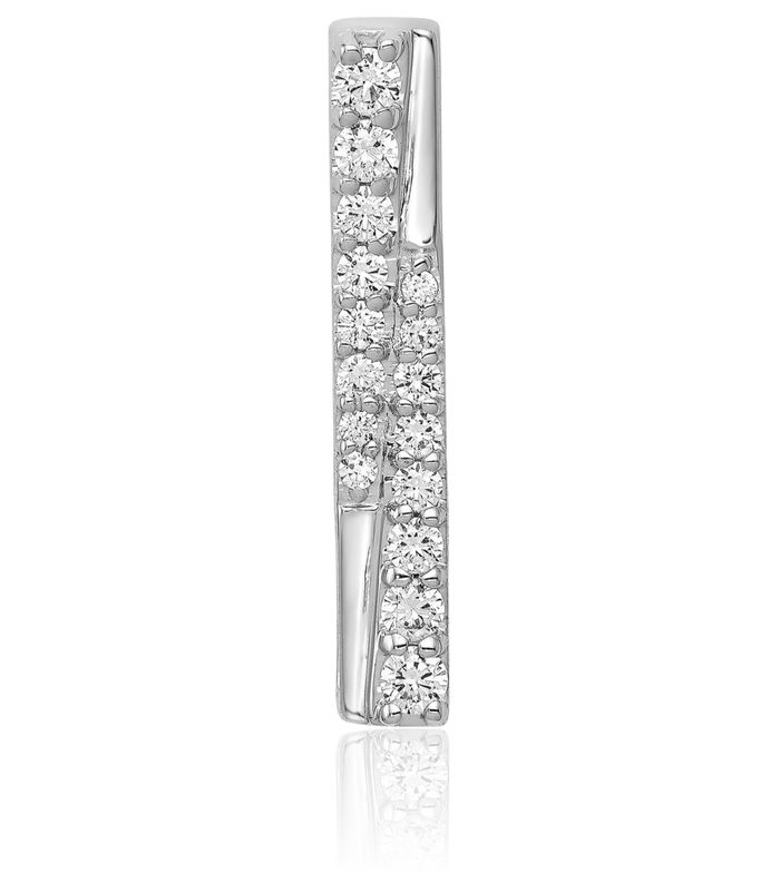 14K Solid White Gold Diamond Bar Floating Chain Slide Pendant Necklace Charm