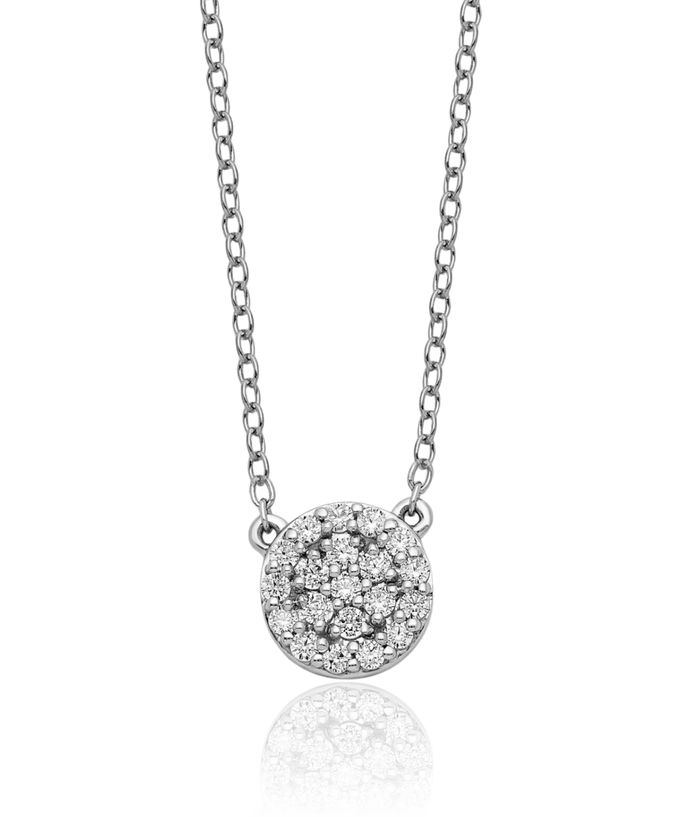 14K Solid White Gold Diamond Necklace Chain