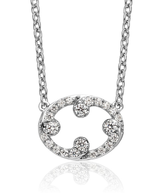 14K Solid White Gold Diamond Necklace Chain