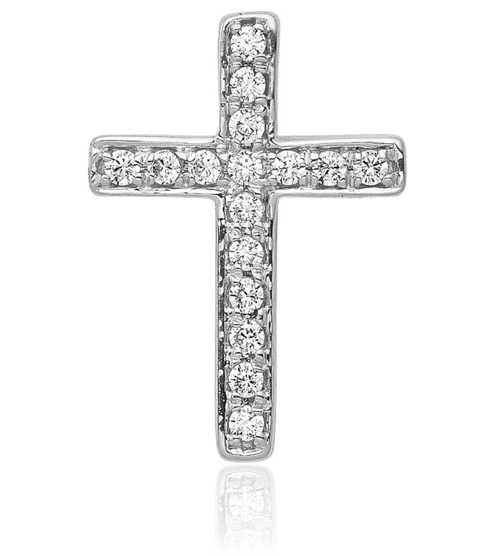 14K Solid White Gold Diamond Latin Mexican Holy Cross Floating Chain Slide Pendant Necklace Religious Jesus Christ Christian Charm