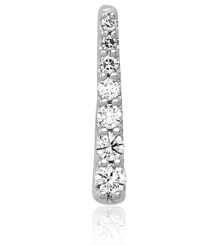 14K Solid White Gold Diamond Floating Chain Slide Pendant Necklace Charm