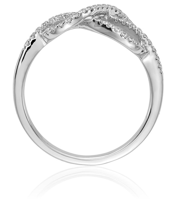 14K Solid White Gold Diamond Heart Irish Claddagh Celtic Love Knot Ring Jewelry
