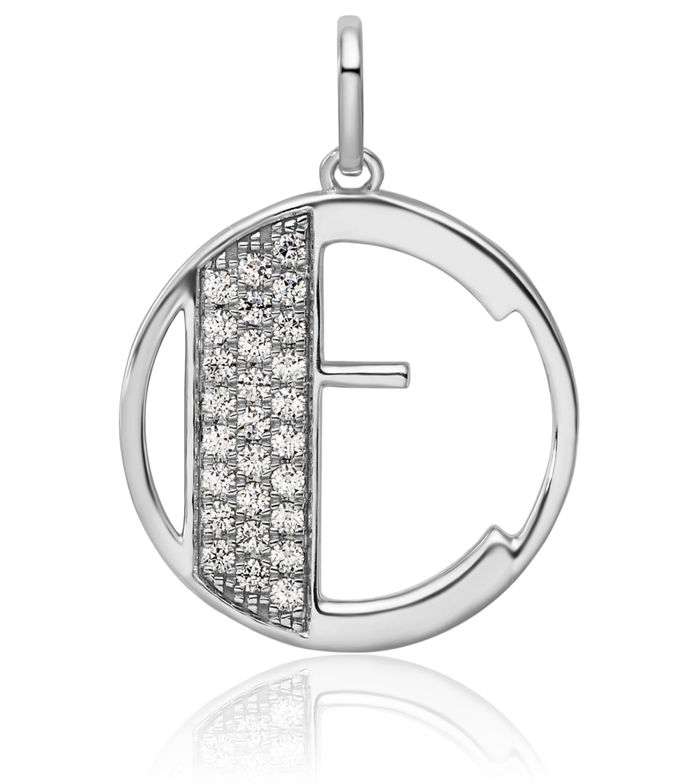 14K Solid White Gold Diamond Dainty Letter E Initial Name Monogram Necklace Chain Pendant Charm