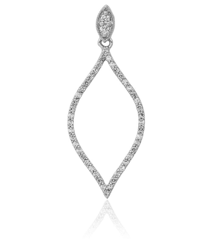 14K Solid White Gold Diamond Necklace Chain Pendant Charm