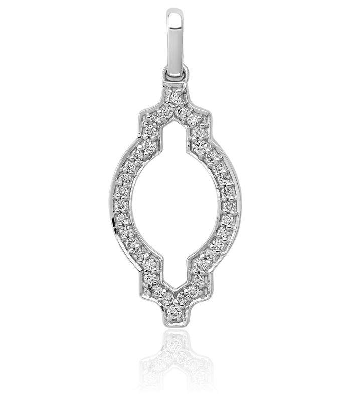 14K Solid White Gold Diamond Necklace Chain Pendant Charm