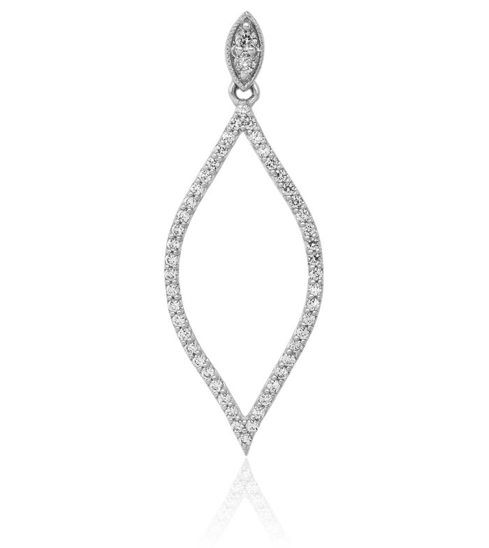 14K Solid White Gold Diamond Necklace Chain Pendant Charm