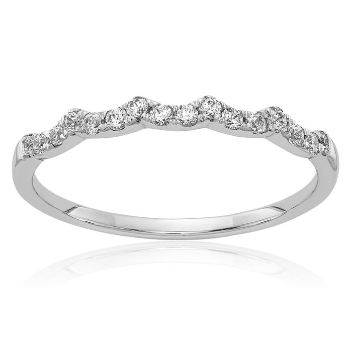 14K Solid White Gold Diamond Ring