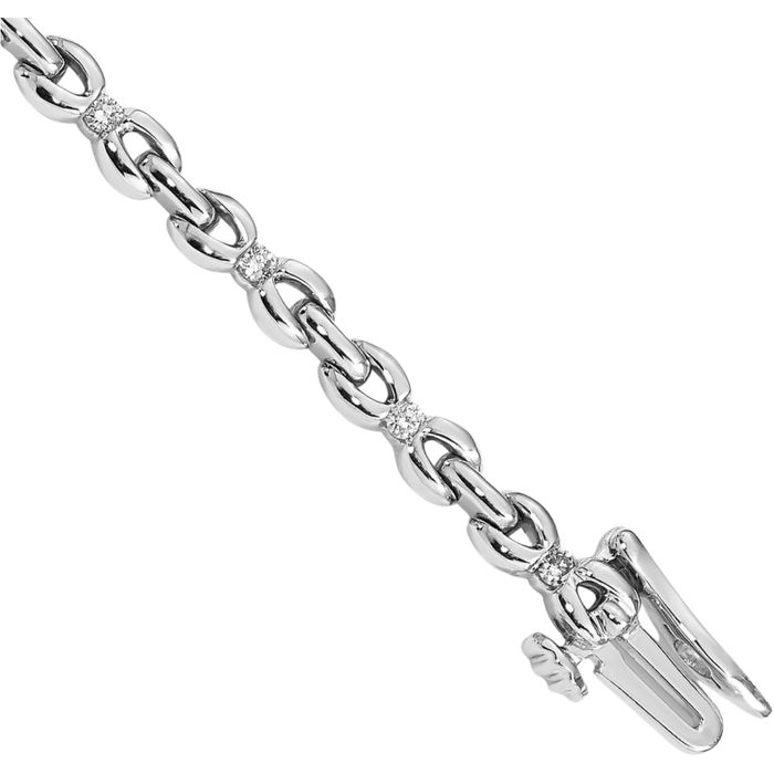 14K Solid White Gold Diamond Tennis Bracelet