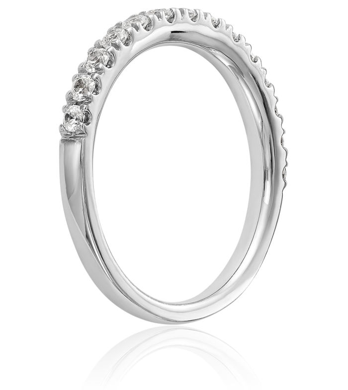 14K Solid White Gold Lab Diamond Anniversary Ring Eternity Wedding Band Bridal Jewelry