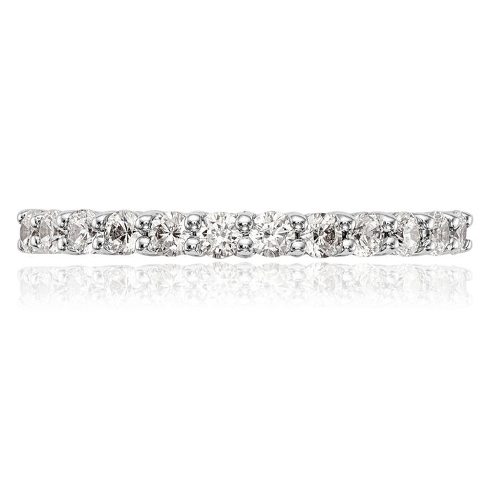 14K Solid White Gold Diamond Wedding Band Ring