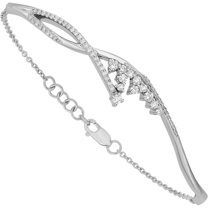 14K Solid White Gold Florina Diamond Tennis Bracelet