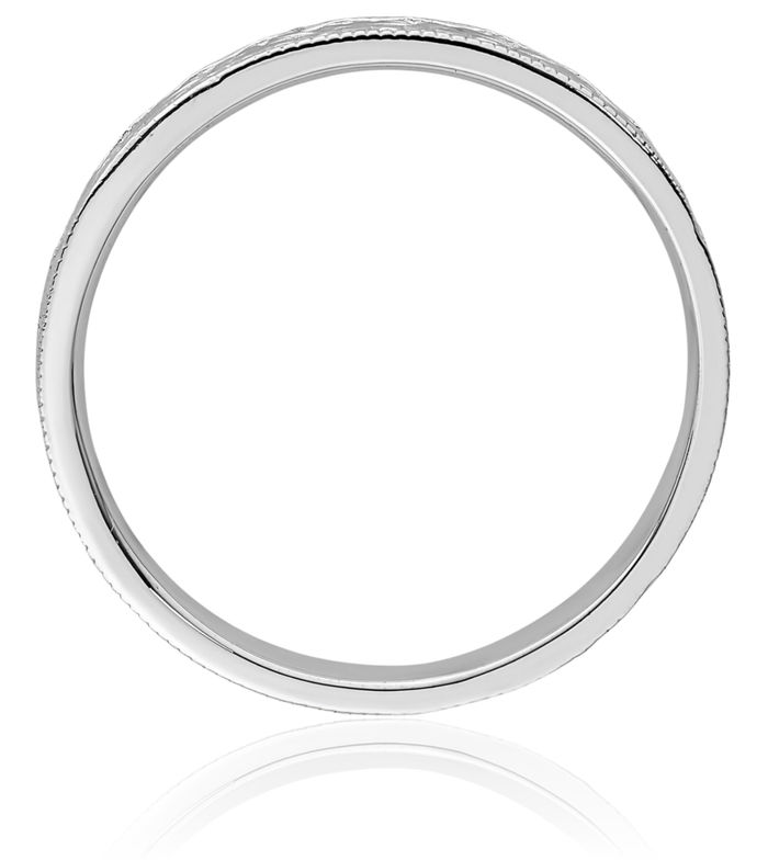 14K Solid White Gold Flower Ring