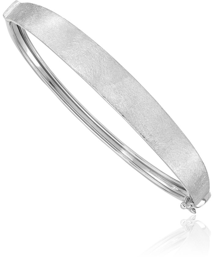 14K Solid White Gold Graduated Bangle Bracelet