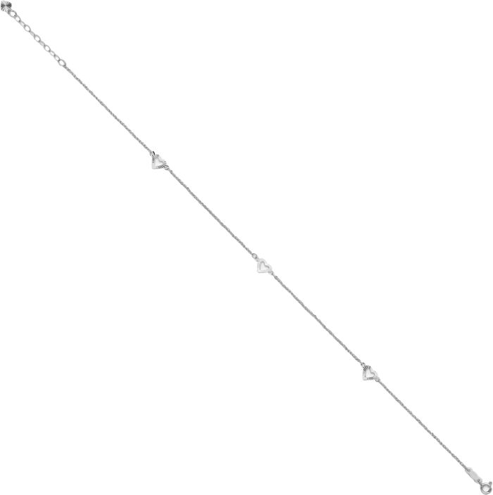 14K Solid White Gold Heart Anklet Summer Beach Foot Ankle Bracelet