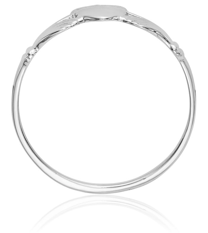 14K Solid White Gold Heart Irish Claddagh Celtic Ring Jewelry