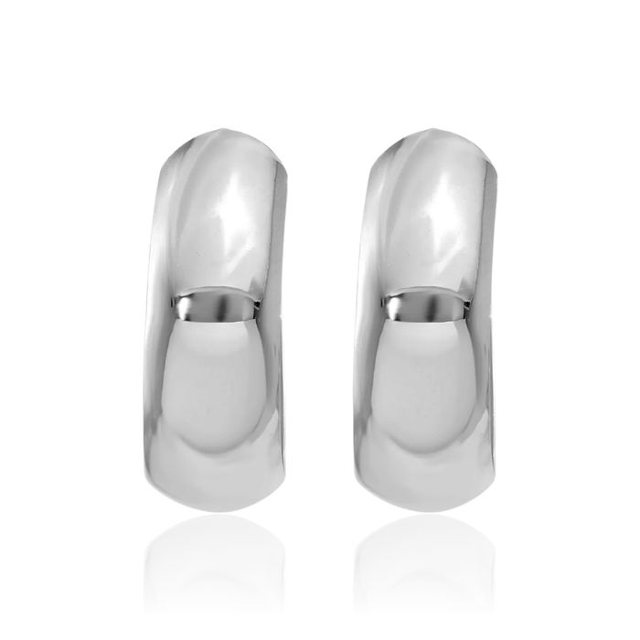14K Solid White Gold Hoop Earrings