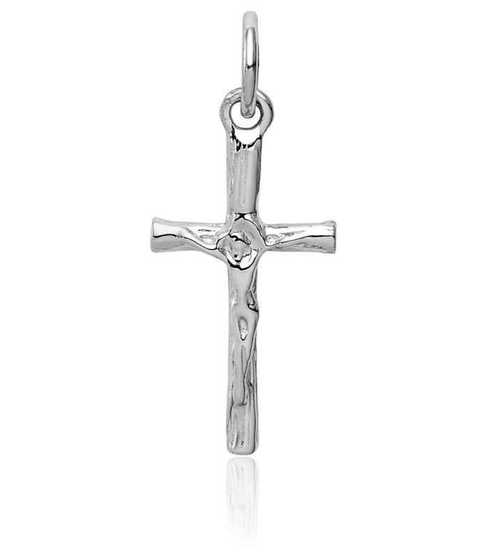 14K Solid White Gold Lord Jesus Christ Crucifix Holy Cross Necklace Religious Chain Pendant Charm