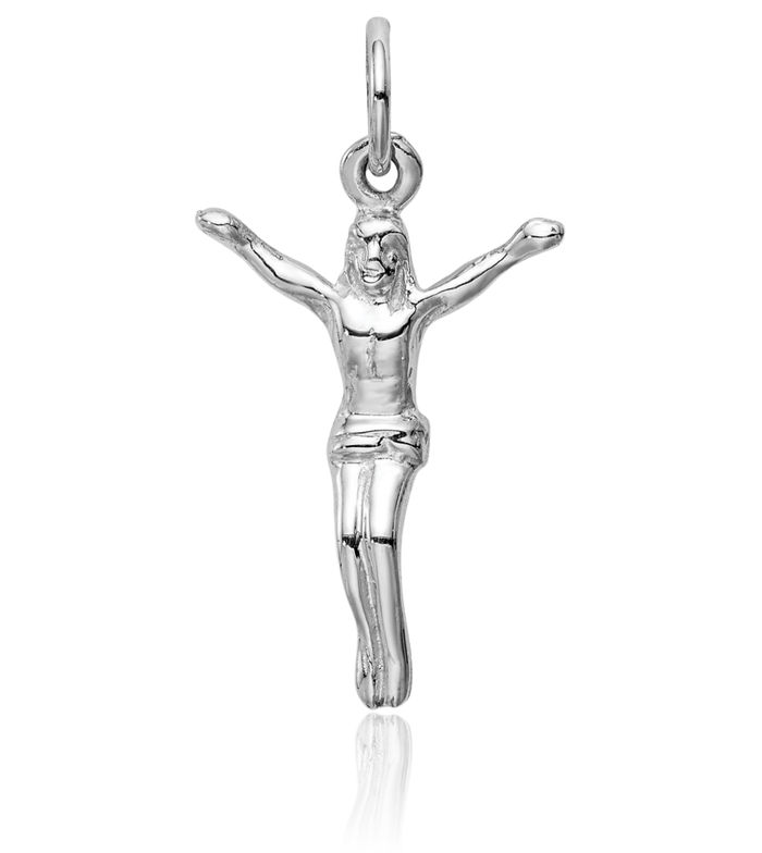14K Solid White Gold Jesus Christ Necklace Religious Chain Pendant Christian Faith Charm