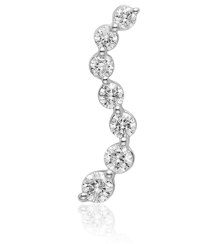 14K Solid White Gold Lab Diamond 7 Stone Journey Necklace Chain Pendant Charm