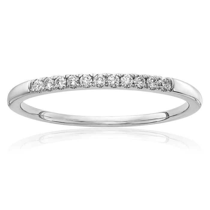 14K Solid White Gold Lab Diamond Anniversary Ring Eternity Wedding Band Bridal Jewelry