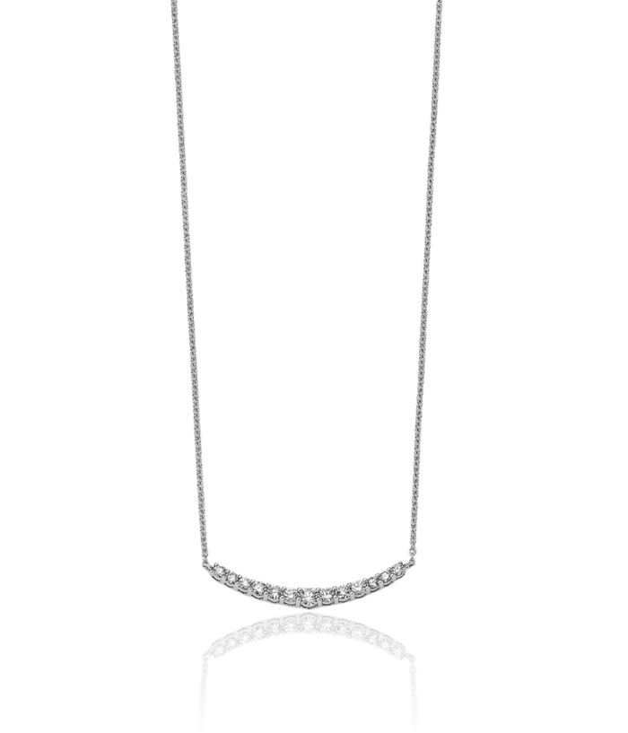 14K Solid White Gold Lab Diamond Necklace Chain