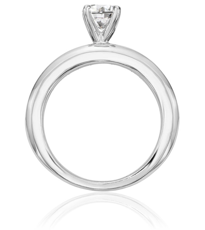 14K Solid White Gold Lab Diamond Engagement Ring