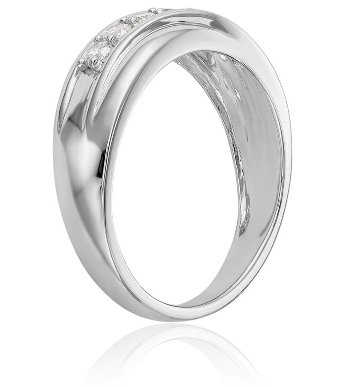 14K Solid White Gold Lab Diamond Mens Wedding Band Ring