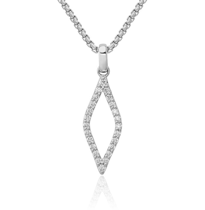 14K Solid White Gold Lab Diamond Necklace Chain Pendant Charm