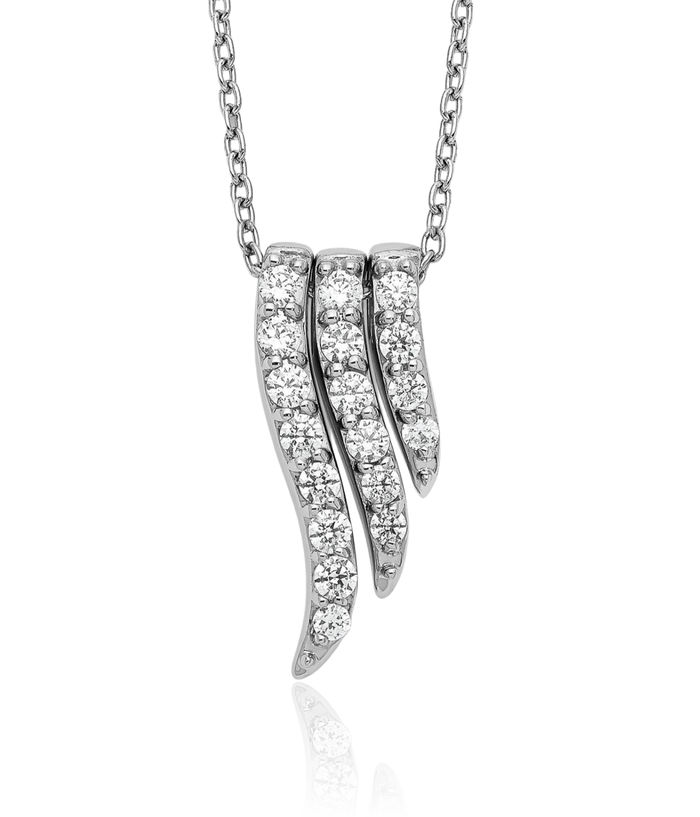 14K Solid White Gold Lab Diamond Necklace