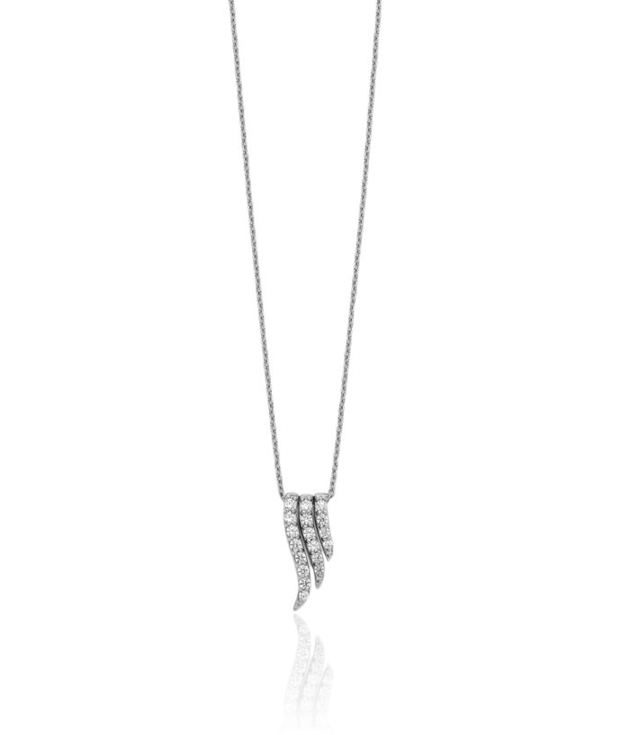 14K Solid White Gold Lab Diamond Necklace