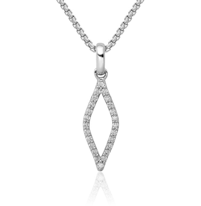 14K Solid White Gold Lab Diamond Necklace Chain Pendant Charm