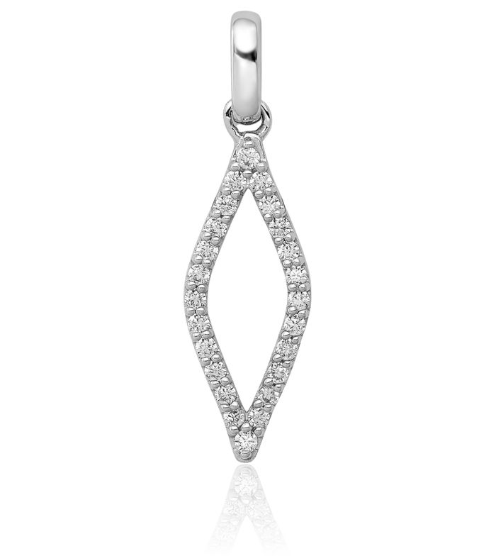 14K Solid White Gold Lab Diamond Necklace Chain Pendant Charm