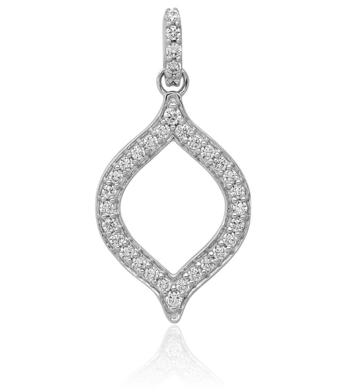 14K Solid White Gold Lab Diamond Necklace Chain Pendant Charm