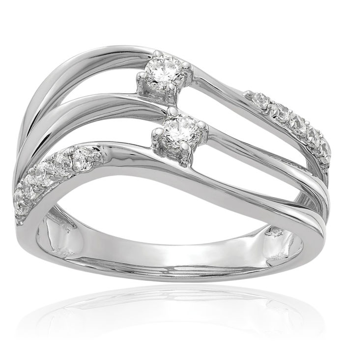 14K Solid White Gold Lab Diamond Ring