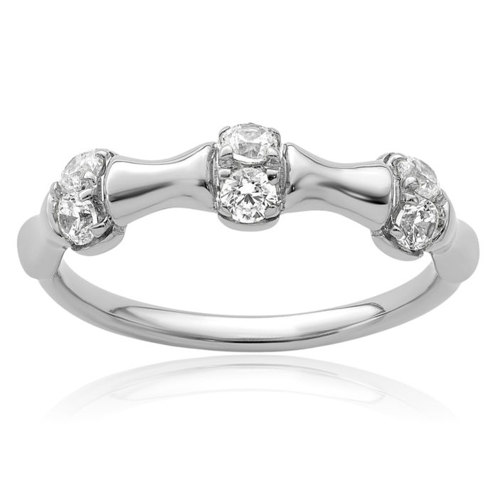 14K Solid White Gold Lab Diamond Ring