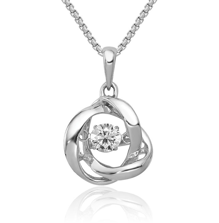 14K Solid White Gold Lab Diamond Solitaire Necklace Chain Pendant Charm