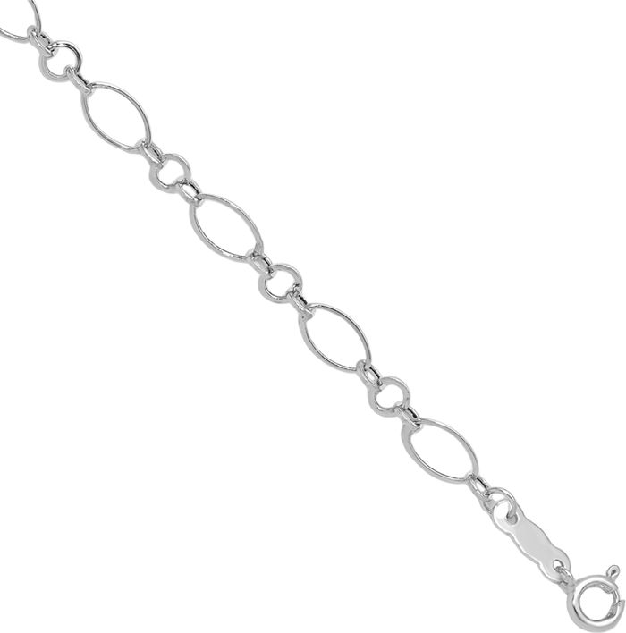 14K Solid White Gold Link Anklet Summer Beach Foot Ankle Bracelet