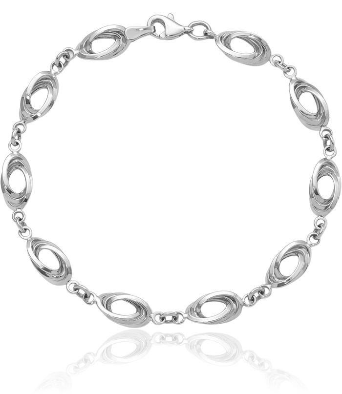 14K Solid White Gold Link Chain Bracelet