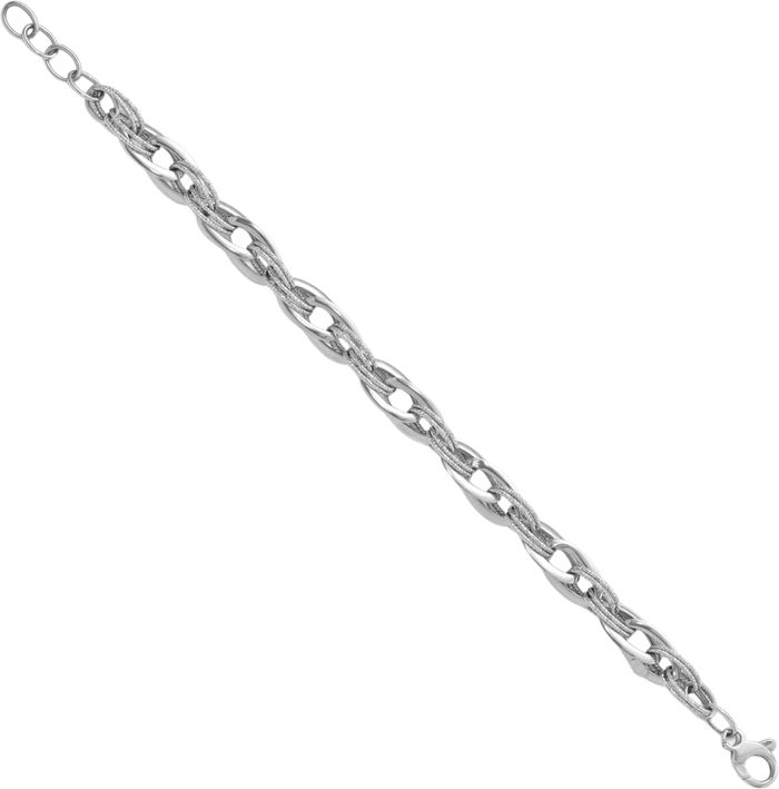 14K Solid White Gold Link Chain Bracelet