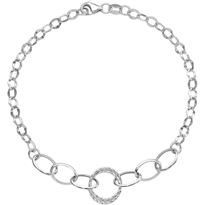 14K Solid White Gold Link Chain Bracelet