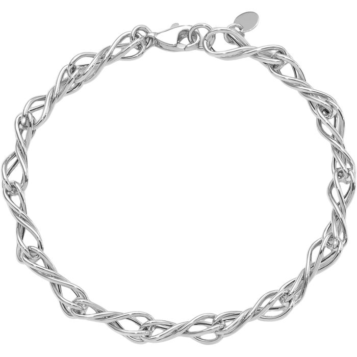 14K Solid White Gold Link Chain Bracelet